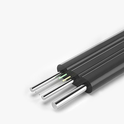आउटडोर FTTH ड्रॉप केबल GJYXCH 1 कोर फाइबर ऑप्टिक केबल G657A1 स्टील स्ट्रेंथ मेंबर के साथ