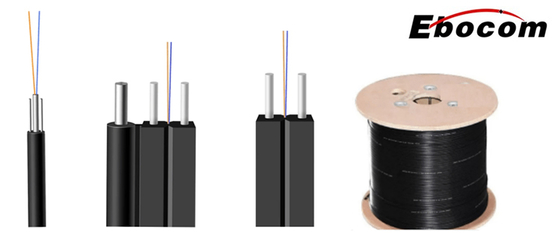 Outdoor No Metal GJYXFCH 1- 4Core G652D G657A1 G657A2 Drop Cable For Ftth Communication